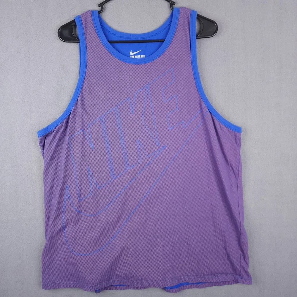 Nike Tank Top Mens XXL Purple Blue‎ Athletic Cut Graphic Sleeveless Streetwear